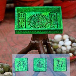 Saura Art Themed Hand Painted Tray with Coasters